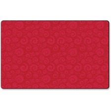 Solid Color Swirl Rug, 6'x8'4, Cherry