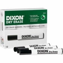 Dry-Erase Markers, Wedge Tip, 1 DZ, Black