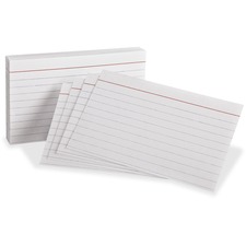 Index Cards, Ruled Front, 3"x5", 300/PK, White