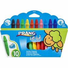 Jumbo Crayons w/Sharpener, 10/ST, Ast