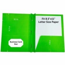 2-Pocket Folder, 3 Prong, 25/BX, Apple Green
