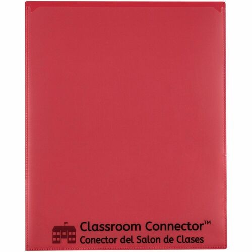 Classroom Connector Folders, 11 x 8.5, Red, 25/Box