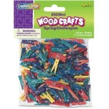 Mini Clothespins, 1", 250/PK, AST