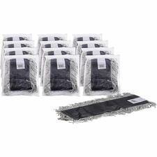 Dust Mop Refill, Cotton, Disposable, 18"x5", 12/CT, Natural