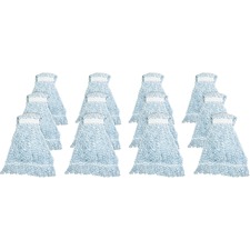 Large Striped Rayon Finish Mop, 21oz., 12/CT, Blue/White