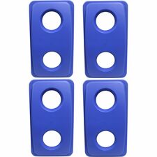 Thin Lid Bin w/Round Cut Out, 23 Gal, 4/CT, Blue