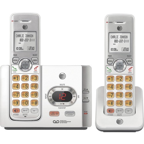 Cordless Phone, w/2 Handsets, 5-3/5"x3-2/5"x5-3/5", Silver