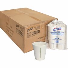 Cups, f/Hot Drinks, Compostable, 10 oz, 50/PK, 20PK/CT, WE