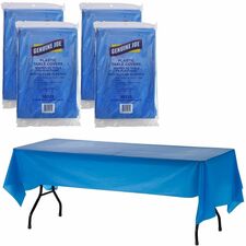 Table Covers, Plastic, 54"x108", 6/PK, 4PK/CT, Blue