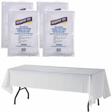Table Covers, Plastic, 54"x108", 6/PK, 4PK/CT, White