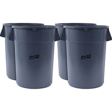 Trash Container, Heavy Duty, 44 Gal, 31.5"x24"x24", 4/CT, Gray