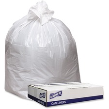 Can Liners, Hvy-Dty, 0.9mil, 31-33 Gal, 33"x39", 100BG/CT, White