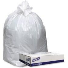 Can Liners, Hvy-Dty, 0.9mil, 55-60 Gal, 38"x58", 100BG/CT, White