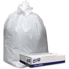 Can Liners, Hvy-Dty, 0.9mil, 55-60 Gal, 38"x58", 100BG/CT, White