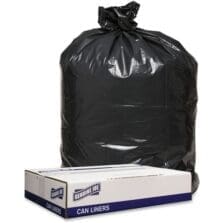 Can Liners, 1.2mil, 54-56 Gal, 43"x47", 100BG/CT, Black