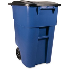Brute Container, Mobile, w/Lid, 50Gal, Blue