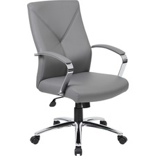 Executive Chair, 27" Chrome Base, 27"Wx29"Dx41"H, Gray