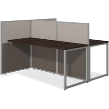 Desks, 2-Person, w/Panels, 60"x60"x44-7/8", Mocha Cherry