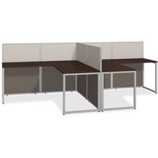 Desks, w/Returns/Panels, 2-Person, 119"x60"x44-78", Mocha Cherry