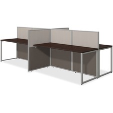 Desks, w/Panels, 4-Person, Open, 119"x60"x44-7/8", Mocha Cherry