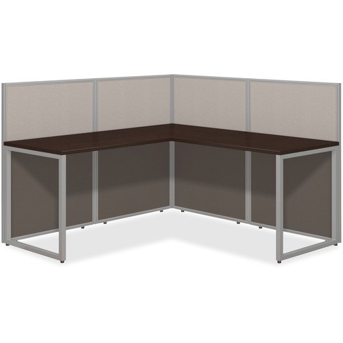L-Desk, w/Return/Panels, Open, 60"x60"x44-7/8", Mocha Cherry