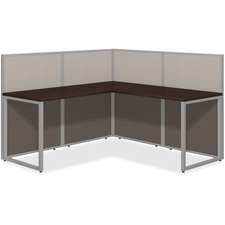 L-Desk, w/Return/Panels, Open, 60"x60"x44-7/8", Mocha Cherry