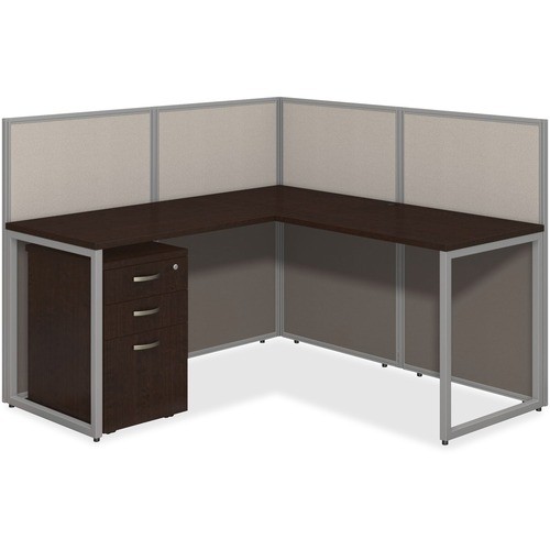 L-Desk, w/Return/Ped/Panels, Open, 60"x60"x44-7/8", Mocha Cherry