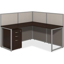 L-Desk, w/Return/Ped/Panels, Open, 60"x60"x44-7/8", Mocha Cherry