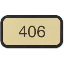 Designer Wall/Door Sign, 2"x4", Black Frame