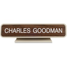 Designer Desk Sign, 2"x10", Almond Frame