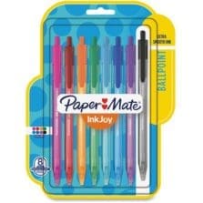 Ballpoint Pens, Retractable, Med Pt, 100RT, 8/PK, Ast