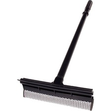 Squeegee, Plastic, Scrubber, 24" Handle, 20/CT, Black