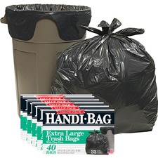 Trash Bags, 33 Gallon, .7 mil, 32"x40", 40/BX, 6BX/CT, BK