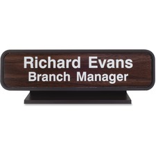 Designer Desk Sign, 2"x8", Brown Frame