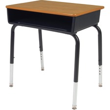 Student Desks, w/Book Box, 24"x18"x22"-30", 2/CT, Medium Oak