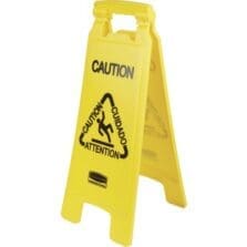 Wet Floor Sign, 'Caution", Multilingual, 11"x25", 6/CT, YW