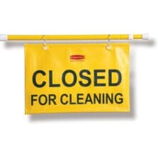 Safety Sign, "Closed for Cleaning", Extends 49-1/2", 6/CT, YW