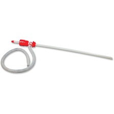 Siphon Drum Pump, Polyethylene, 3"W x 45"L, 6/CT, Red/White