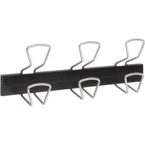 Wall-Mount Coat Hooks, 18.11 x 2.95 x 6.45, Metal, Silver, 22 lb Capacity