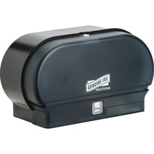 Dispenser, f/Bathroom Tissue, Manual, 2-Roll Cap, Black