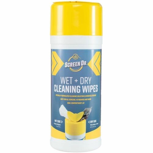 Cleaning Wipes, f/Electronics, Microfiber, 70/Tub