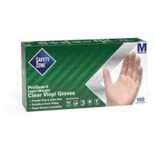 Gloves, Powder-free, Vinyl, 9-1/4"L, Medium, 100/BX, Clear