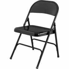 Folding Chair, 19-3/8"x18-1/4"x29-5/8", 4/CT, Black