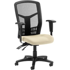 High-Back Chair, Exec, Mesh, 28-1/2"x28-1/2"x45", Buff