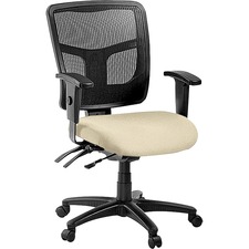 Mid-Back Chair, Mesh, 25-1/4"x23-1/2"x40-1/2", Buff