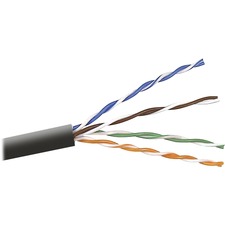 Networking Cat6 Bulk Cable, Stranded, 1000', Black
