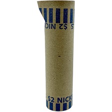 Nickel Tubular Coin Wrap, Nested, 1000/BX, Blue