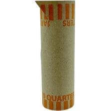Quarter Tubular Coin Wrap, Nested, 1000/BX, Orange