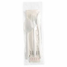 Napkin S/P Utensil Kit, 250/CT, White
