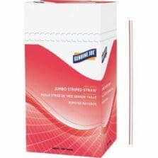 Straws, Jumbo, Striped, 7-3/4"L, 500/BX, Red/White